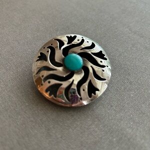 Silver and turquoise pendant / brooch